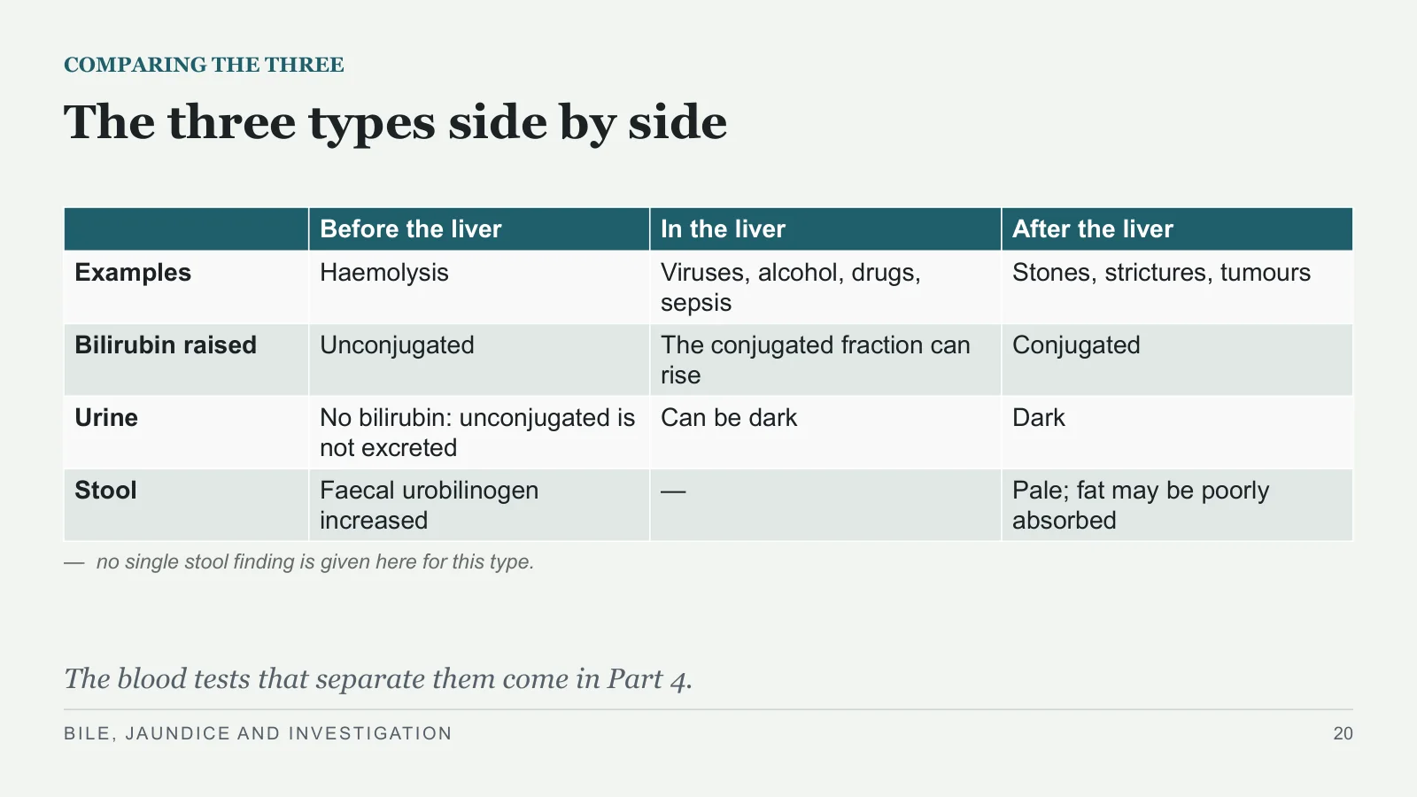 Slide 20: The three types side by side