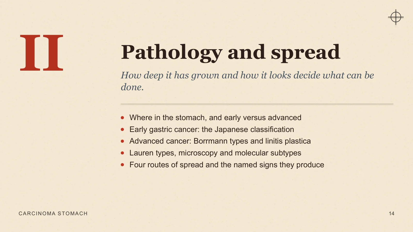 Slide 14: Pathology and spread