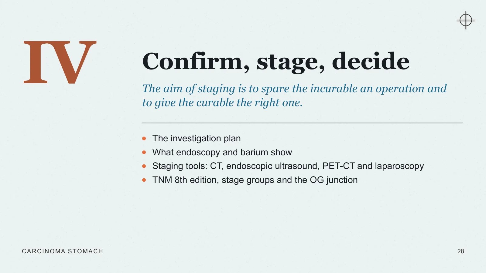 Slide 28: Confirm, stage, decide