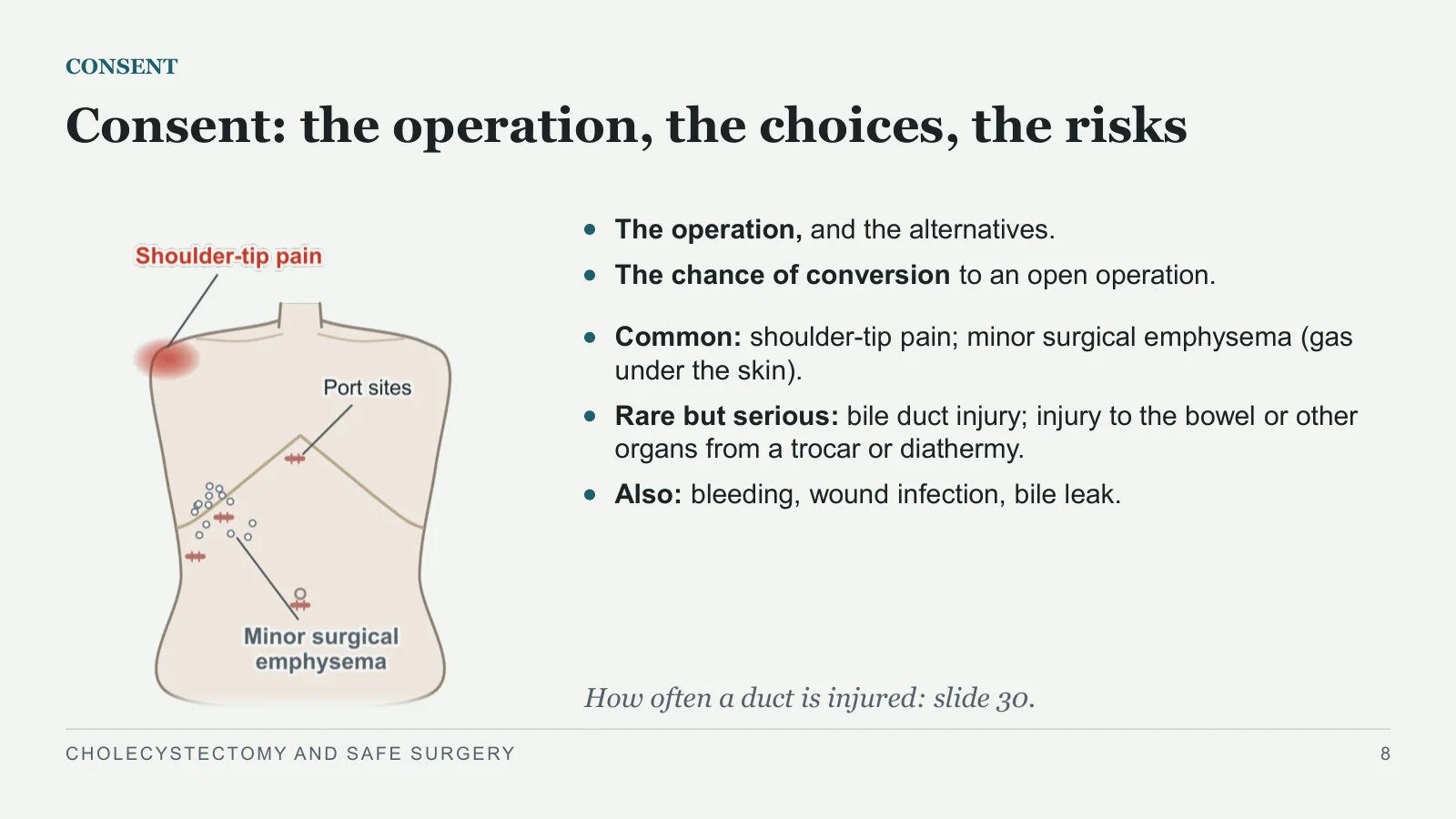 Slide 8: Consent: the operation, the choices, the risks