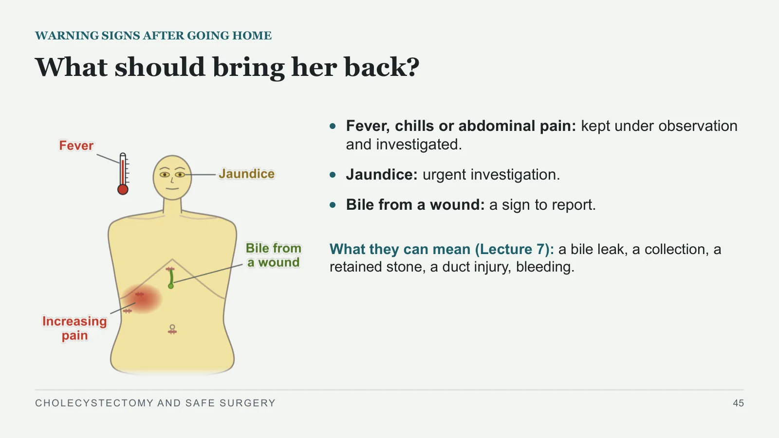 Slide 45: What should bring her back?