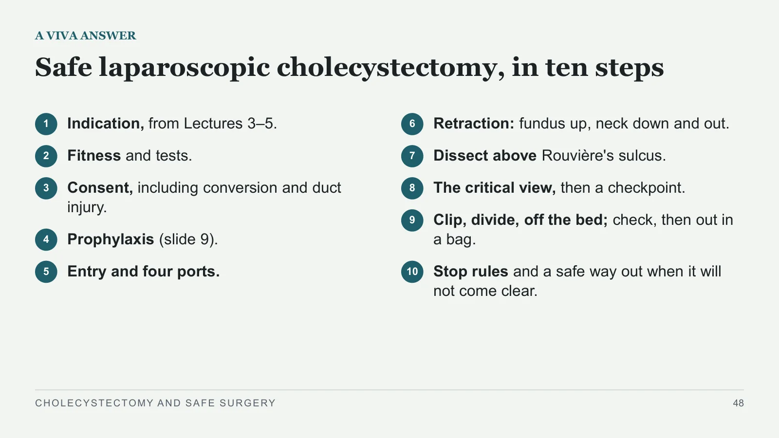 Slide 48: Safe laparoscopic cholecystectomy, in ten steps