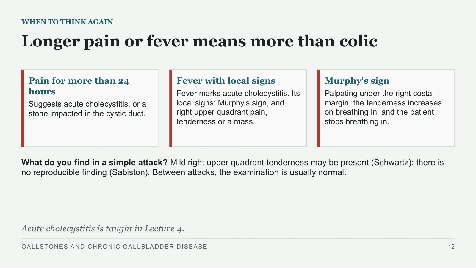 Slide 12: Longer pain or fever means more than colic