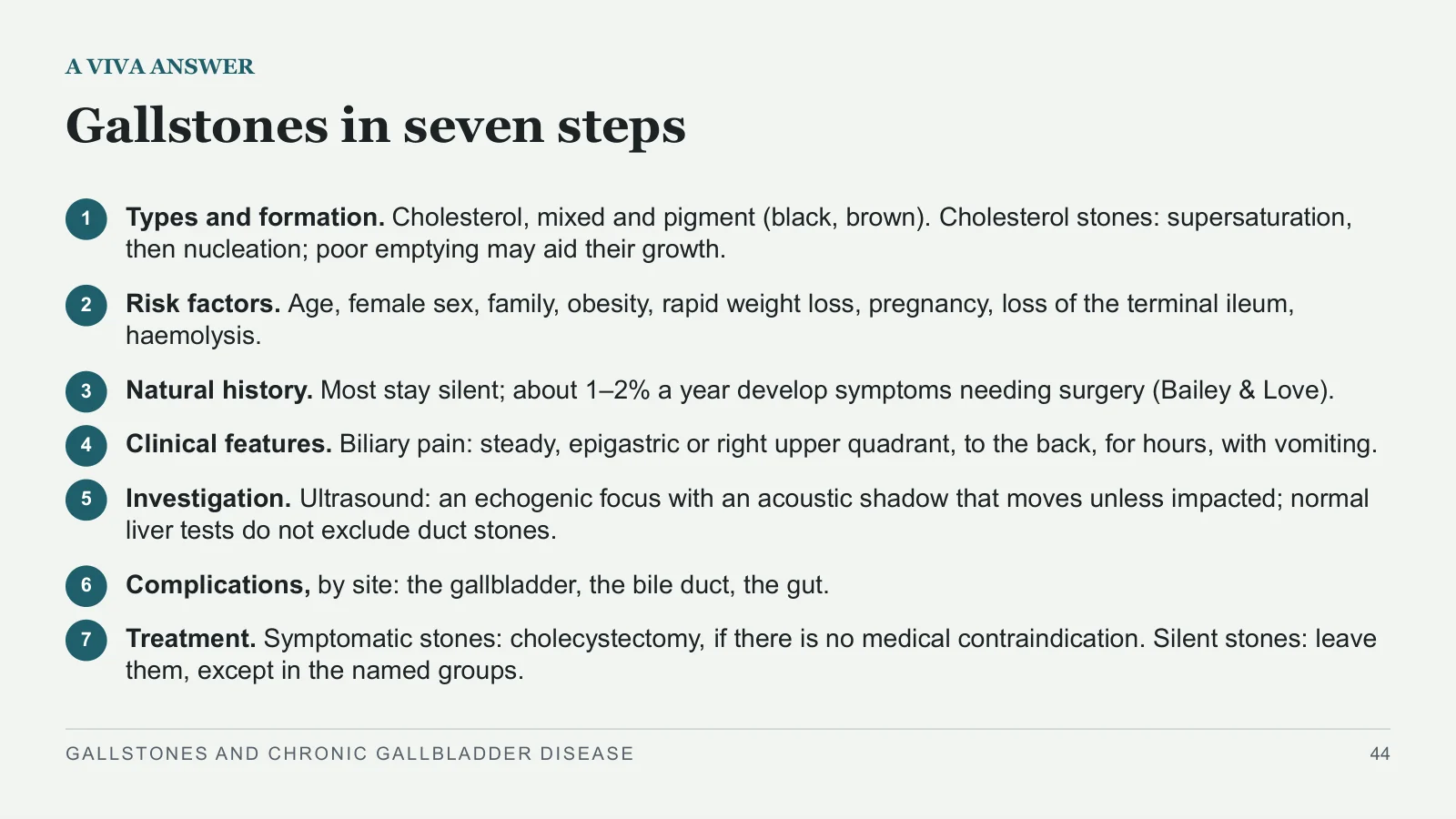 Slide 44: Gallstones in seven steps