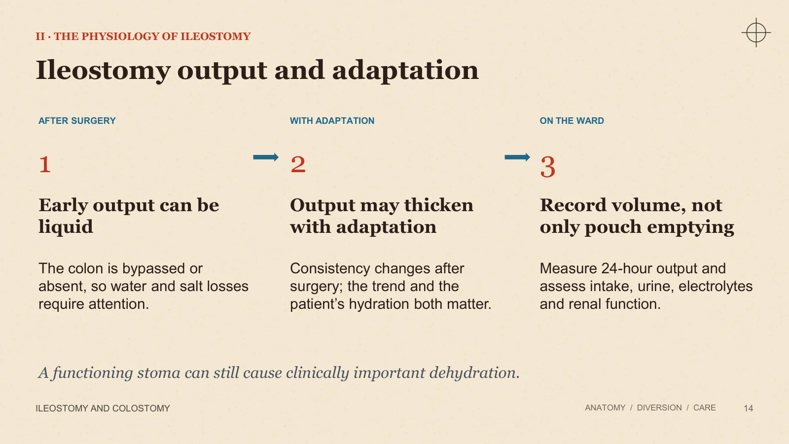 Slide 14: Ileostomy output and adaptation