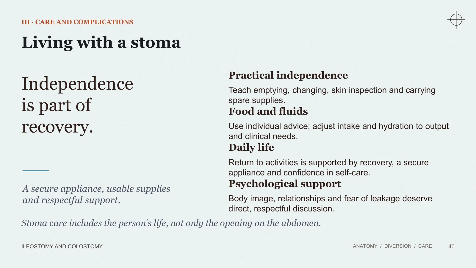Slide 40: Independence is part of recovery.