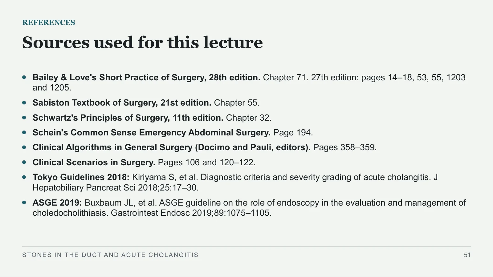 Slide 51: Sources used for this lecture