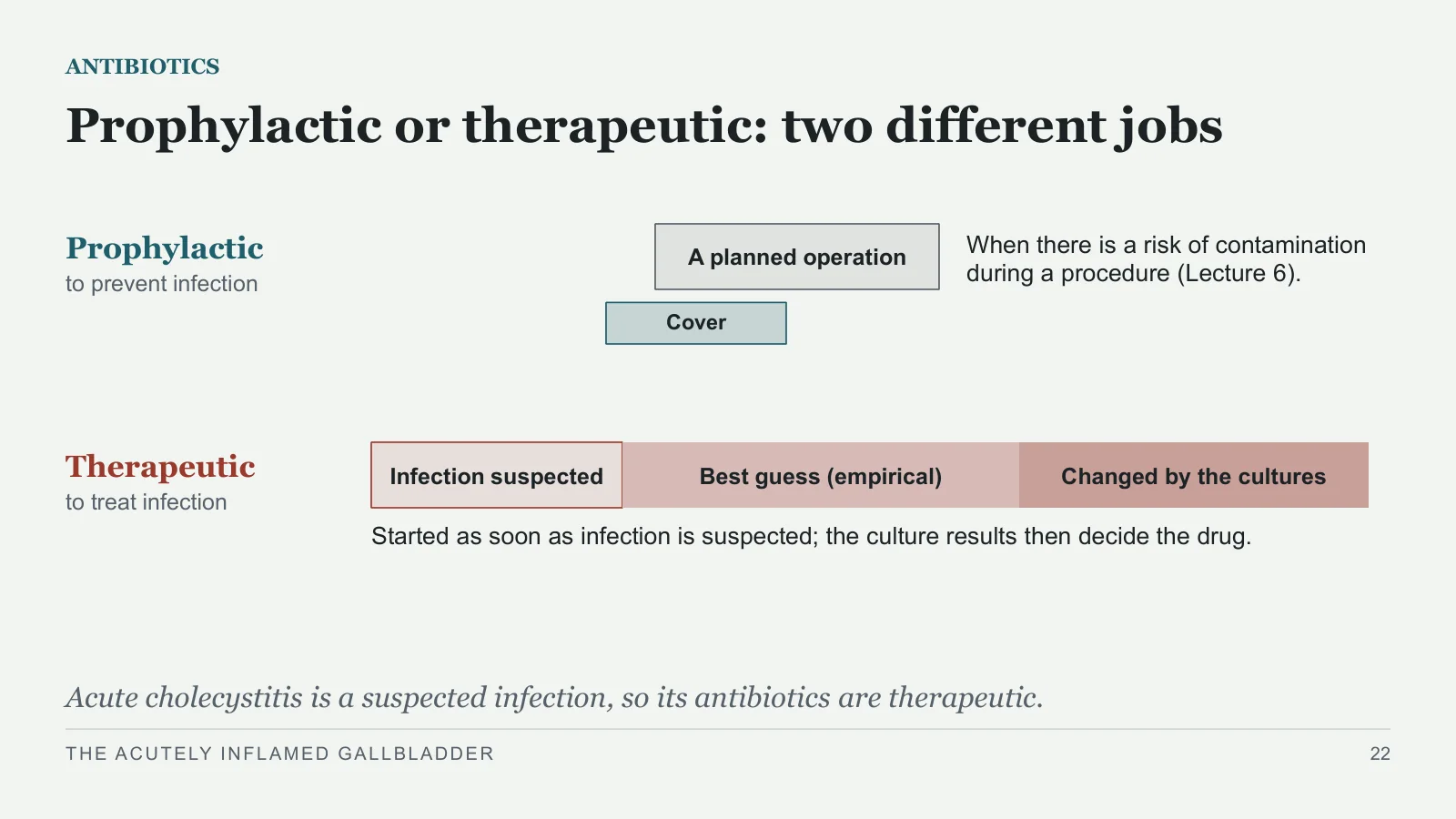 Slide 22: Prophylactic or therapeutic: two different jobs