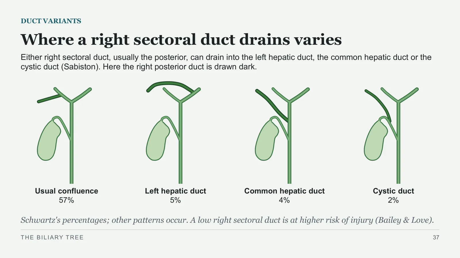 Slide 37: Where a right sectoral duct drains varies