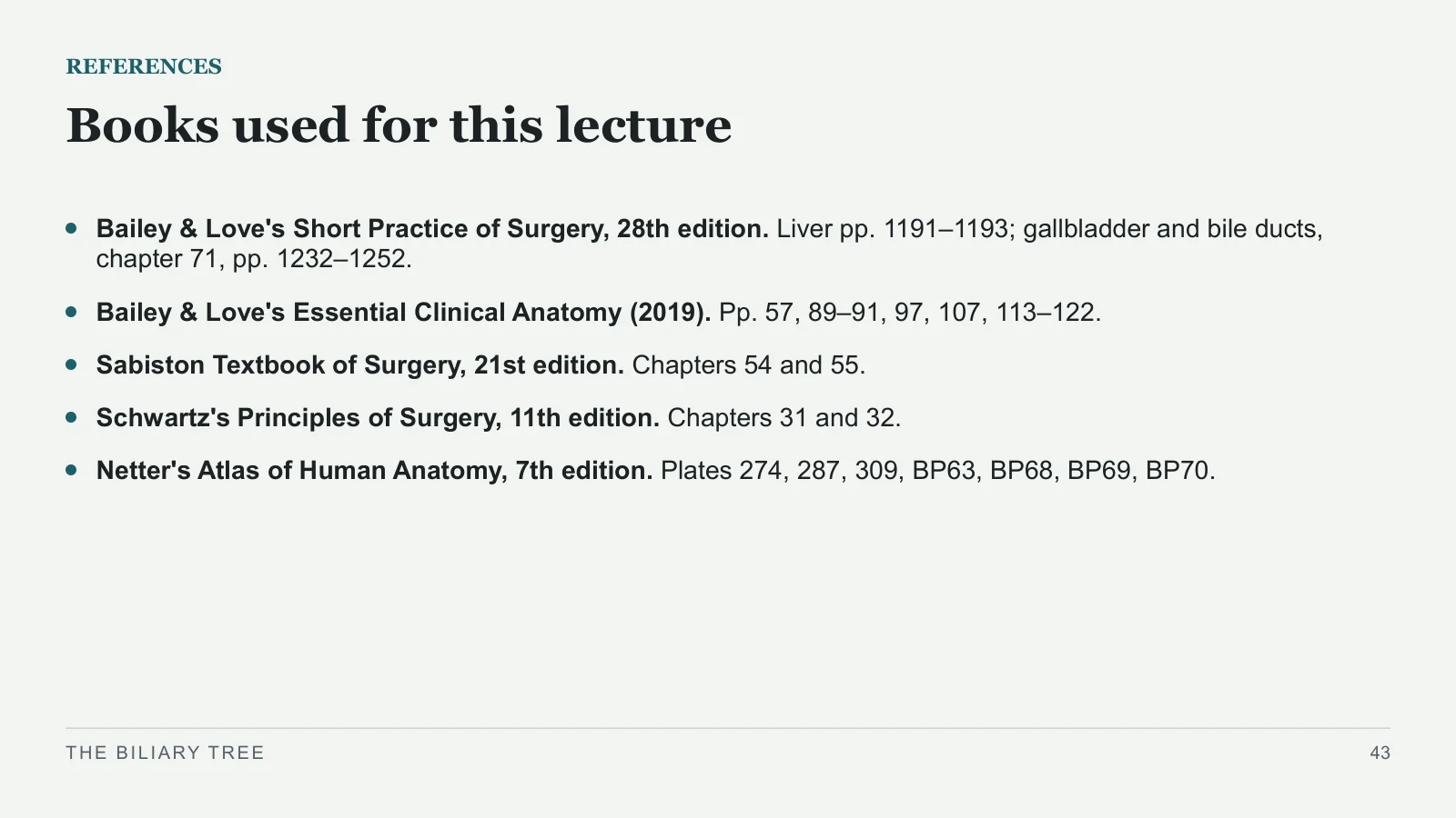 Slide 43: Books used for this lecture